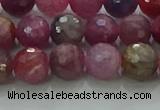 CRZ1123 15.5 inches 7mm faceted round natural ruby gemstone beads
