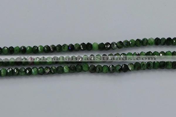 CRZ753 15.5 inches 4*6mm faceted rondelle ruby zoisite beads