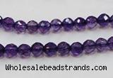 CSA14 15.5 inches 6mm faceted round synthetic amethyst beads