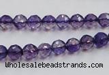 CSA15 15.5 inches 7mm faceted round synthetic amethyst beads
