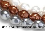 CSB03 16 inches 12*16mm nugget shell pearl beads Wholesale