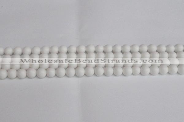 CSB1351 15.5 inches 6mm matte round shell pearl beads wholesale