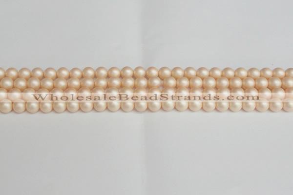 CSB1361 15.5 inches 6mm matte round shell pearl beads wholesale