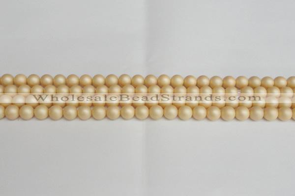 CSB1376 15.5 inches 6mm matte round shell pearl beads wholesale