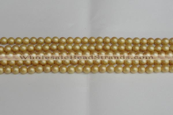 CSB1381 15.5 inches 6mm matte round shell pearl beads wholesale