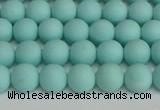 CSB1400 15.5 inches 4mm matte round shell pearl beads wholesale