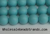 CSB1407 15.5 inches 8mm matte round shell pearl beads wholesale