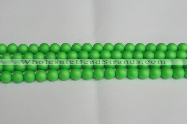 CSB1433 15.5 inches 10mm matte round shell pearl beads wholesale