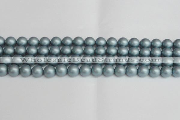 CSB1438 15.5 inches 10mm matte round shell pearl beads wholesale