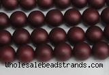 CSB1450 15.5 inches 4mm matte round shell pearl beads wholesale