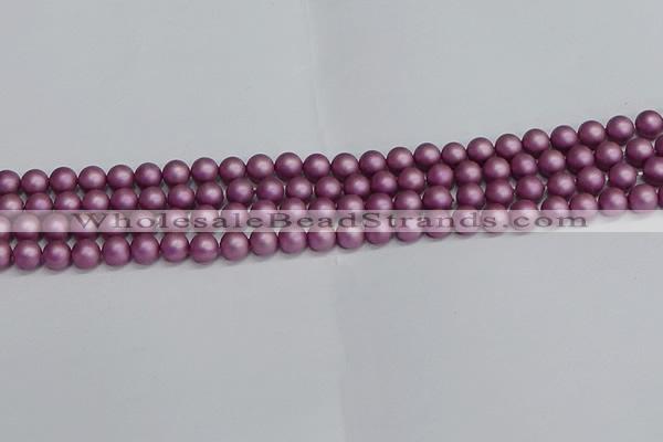 CSB1631 15.5 inches 6mm round matte shell pearl beads wholesale