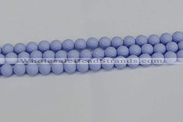 CSB1962 15.5 inches 8mm faceted round matte shell pearl beads