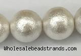 CSB2206 15.5 inches 16mm round wrinkled shell pearl beads wholesale