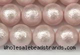 CSB2232 15.5 inches 8mm round wrinkled shell pearl beads wholesale
