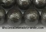 CSB2325 15.5 inches 14mm round wrinkled shell pearl beads wholesale