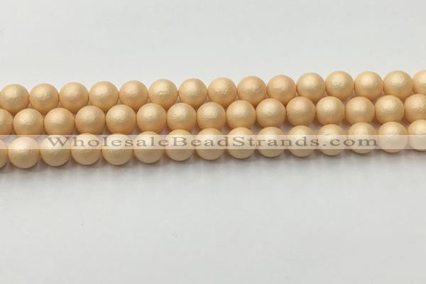 CSB2401 15.5 inches 6mm round matte wrinkled shell pearl beads