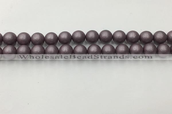 CSB2443 15.5 inches 10mm round matte wrinkled shell pearl beads