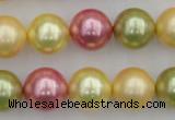 CSB378 15.5 inches 14mm round mixed color shell pearl beads