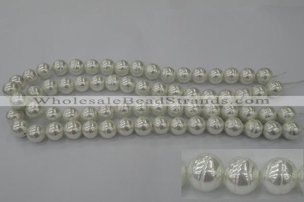CSB610 15.5 inches 12mm whorl round shell pearl beads
