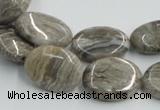 CSL05 15.5 inches 15*20mm oval silver leaf jasper beads wholesale