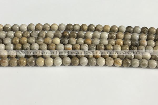 CSL150 15.5 inches 4mm round 

sliver leaf jasper beads wholesale
