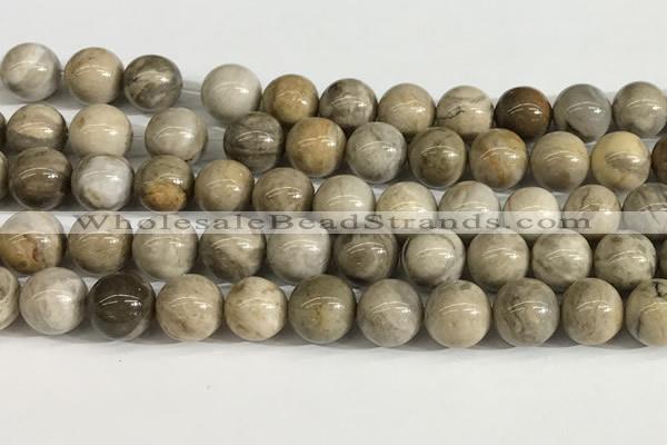 CSL154 15.5 inches 12mm round 

sliver leaf jasper beads wholesale