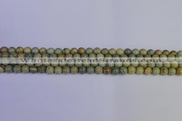 CSL200 15.5 inches 4mm round silver leaf jasper beads wholesale