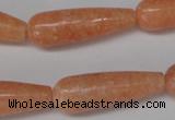 CSM15 15.5 inches 10*30mm teardrop salmon stone beads wholesale