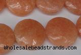 CSM30 15.5 inches 20mm flat round salmon stone beads wholesale
