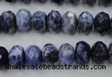 CSO353 15.5 inches 8*12mm faceted rondelle natural sodalite beads
