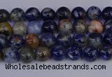 CSO510 15.5 inches 4mm round orange sodalite beads wholesale