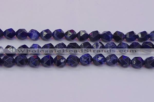CSO554 15.5 inches 12mm faceted nuggets sodalite gemstone beads