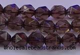 CSQ522 15.5 inches 8mm faceted nuggets smoky quartz beads
