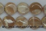 CSS228 15.5 inches 16mm flat round natural sunstone beads