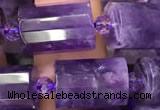 CTB221 15.5 inches 10*15mm faceted tube amethyst beads