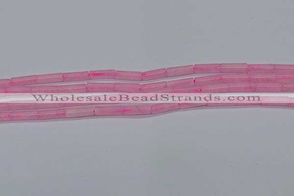 CTB311 15.5 inches 4*13mm tube rose quartz beads wholesale