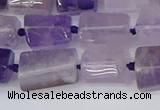 CTB732 15.5 inches 6*10mm - 8*12mm faceted tube amethyst beads