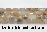 CTB884 13*25mm - 14*19mm faceted tube sakura agate beads