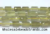 CTB945 15 inches 13*25mm - 14*19mm faceted tube lemon quartz beads
