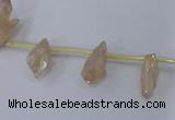 CTD1100 Top drilled 4*12mm - 5*18mm nuggets plated quartz beads
