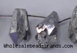 CTD1124 Top drilled 10*22mm - 12*30mm nuggets plated quartz beads
