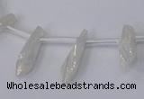 CTD1132 Top drilled 4*12mm - 6*20mm nuggets plated quartz beads