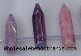 CTD1145 Top drilled 8*20mm - 10*30mm sticks plated quartz beads