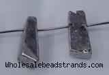 CTD1158 Top drilled 8*25mm - 10*35mm freeform plated quartz beads