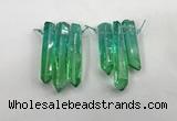 CTD1221 Top drilled 7*30mm - 9*45mm sticks plated quartz beads