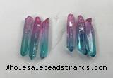 CTD1224 Top drilled 7*30mm - 9*45mm sticks plated quartz beads