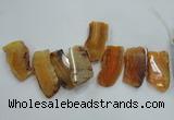 CTD1510 Top drilled 30*50mm - 30*70mm freeform agate slab beads