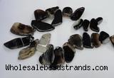 CTD1563 Top drilled 20*30mm - 30*50mm freeform agate slab beads