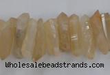 CTD1624 Top drilled 4*15mm - 6*35mm sticks plated quartz beads