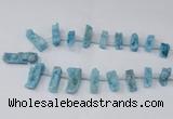 CTD1653 Top drilled 10*20mm - 15*40mm freeform druzy agate beads